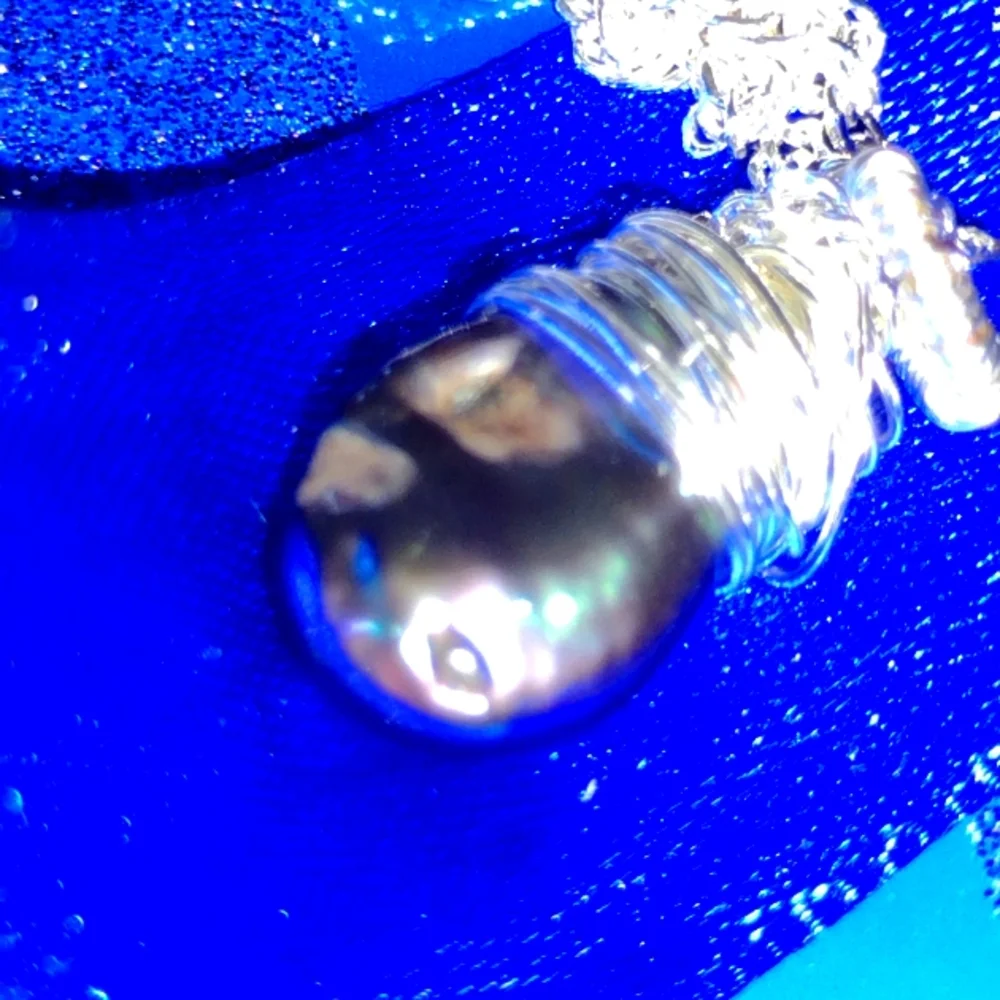 Tahitian Blister Pearl Set in Sterling Silver Diam - Picture 9 of 15